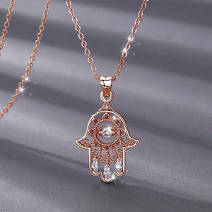 Evil Eye Hamsa Anhänger – 925 Sterling Silber Roségold