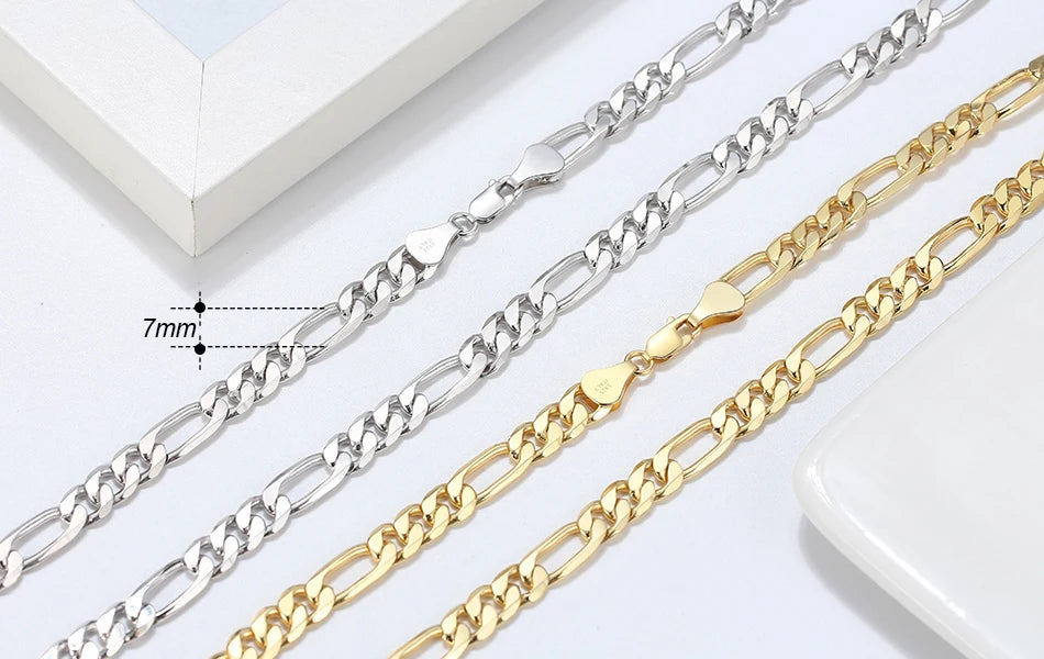 925 Sterling Silber Figaro Chain Halskette