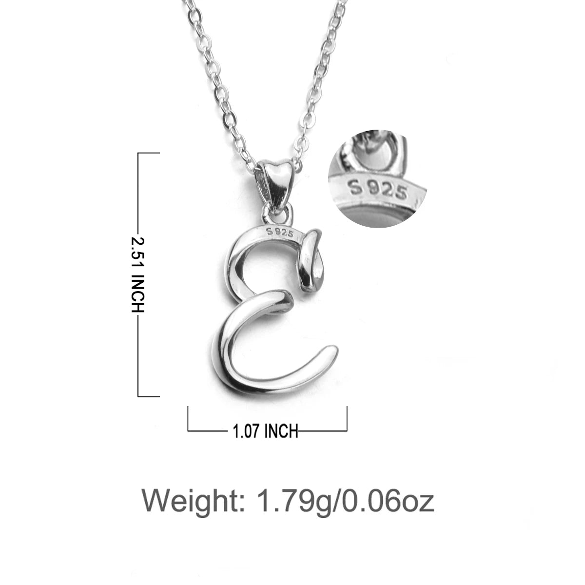 Letter Pendant N | 925 Sterling Silver | Eudora