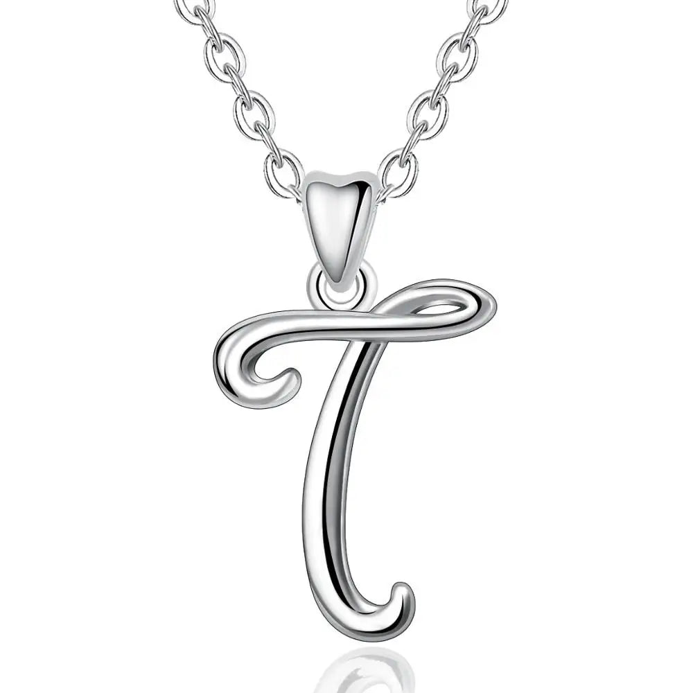 Letter Pendant T | 925 Sterling Silver | Eudora