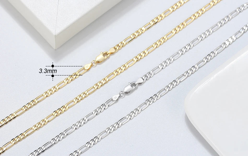 925 Sterling Silber Figaro Chain Halskette