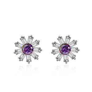 Gänseblümchen Ohrstecker | 925 Sterling Silber | Moissanit | 0,5 Karat | GRA-zertifiziert
