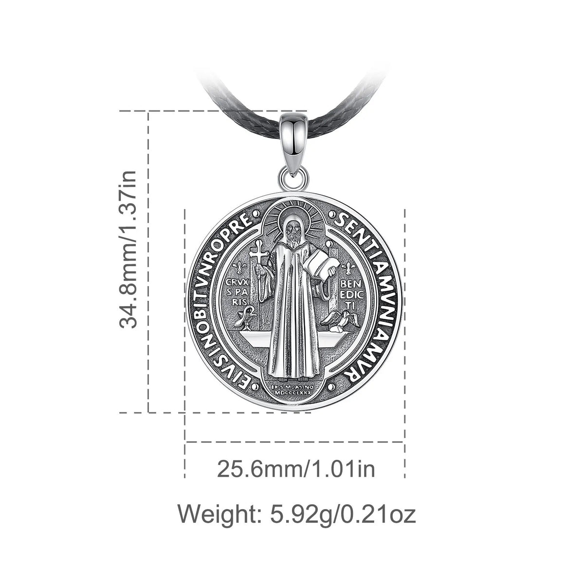 Saint Benedict Pendant | 925 Sterling Silver | Eudora