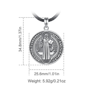 Saint Benedict Pendant | 925 Sterling Silver | Eudora