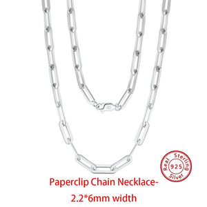 925 Sterling Silver Paperclip Chain Necklace