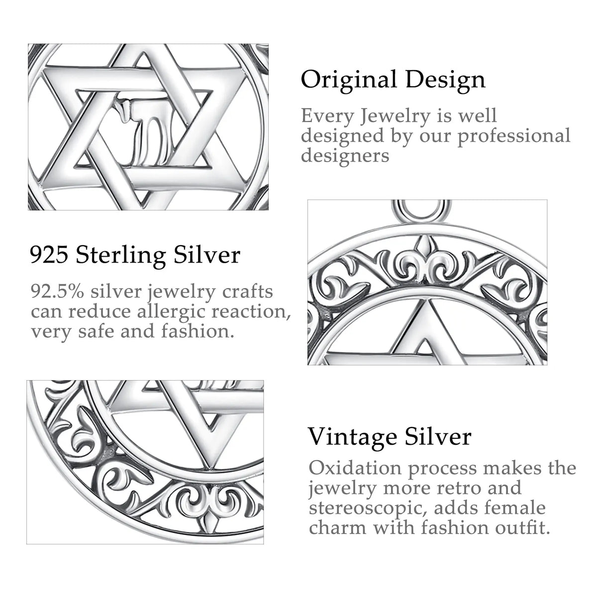 Davidstern Anhänger | 925 Sterling Silber