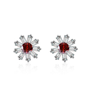 Gänseblümchen Ohrstecker | 925 Sterling Silber | Moissanit | 0,5 Karat | GRA-zertifiziert