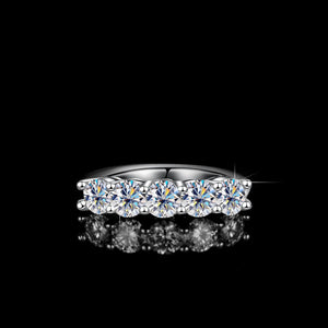 Geometrie-Ring – 925 Silber, Moissanit 1,5 CT, D-Farbe VVS1