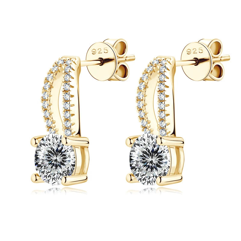 Wassertropfen Ohrringe | 925 Sterling Silber | Moissanit | 1 Karat | Multicolor