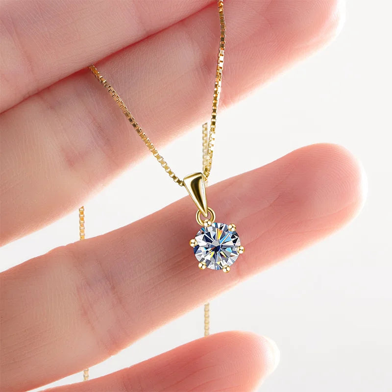 Moissanit Anhänger 1 CT | 925 Sterling Silber | D VVS1