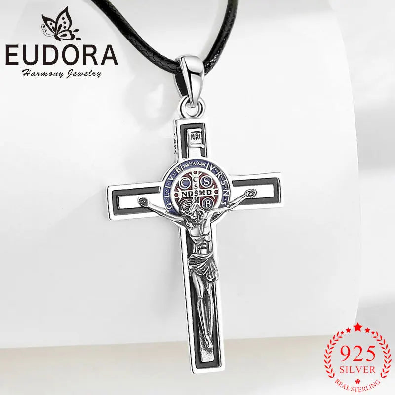 Kruzifix-Kreuz Anhänger | 925 Sterling Silber | Eudora