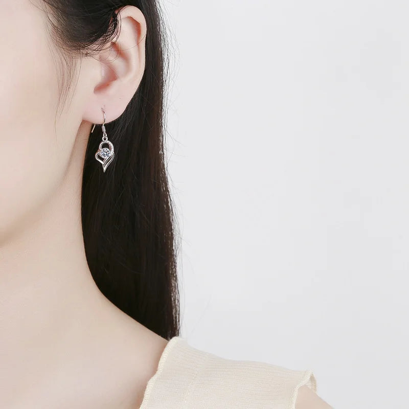 Tropfen Hängeohrringe | 925 Sterling Silber | Moissanit | 0,5 Karat | Multicolor | GRA