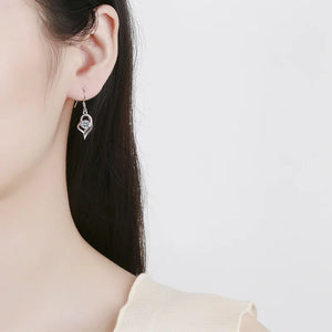 Tropfen Hängeohrringe | 925 Sterling Silber | Moissanit | 0,5 Karat | Multicolor | GRA