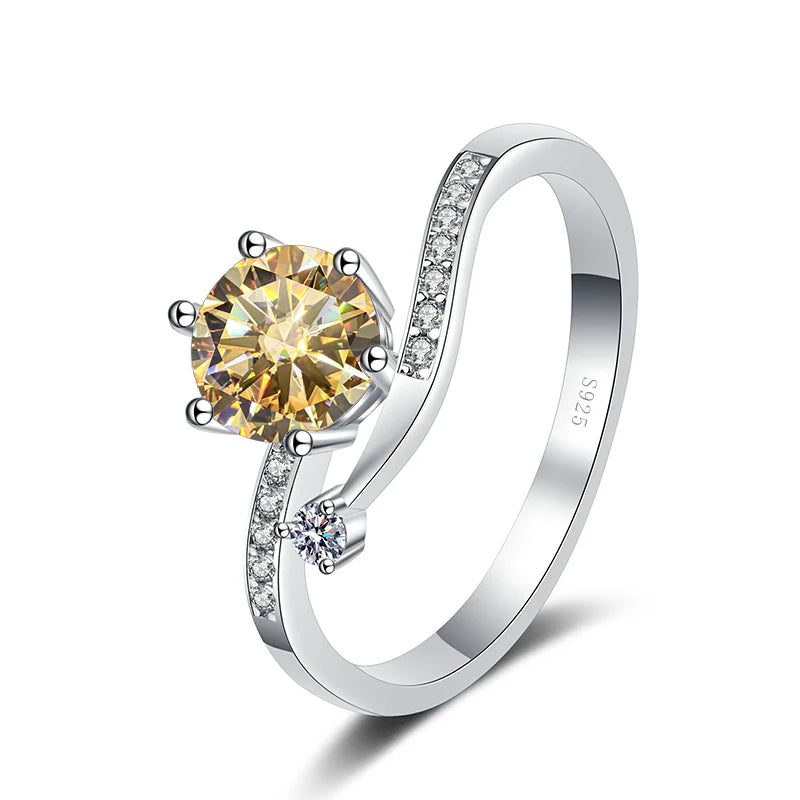 Lay Ring – 925 Sterling Silber, Moissanit 0,5–2 CT