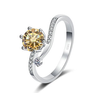Lay Ring – 925 Sterling Silber, Moissanit 0,5–2 CT