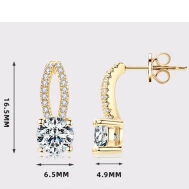 Wassertropfen Ohrringe | 925 Sterling Silber | Moissanit | 1 Karat | Multicolor