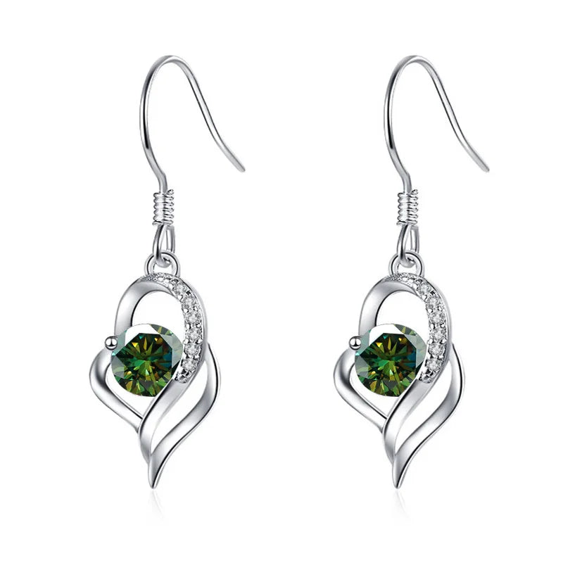 Tropfen Hängeohrringe | 925 Sterling Silber | Moissanit | 0,5 Karat | Multicolor | GRA