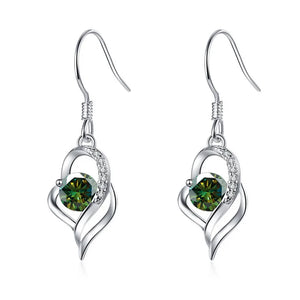 Tropfen Hängeohrringe | 925 Sterling Silber | Moissanit | 0,5 Karat | Multicolor | GRA