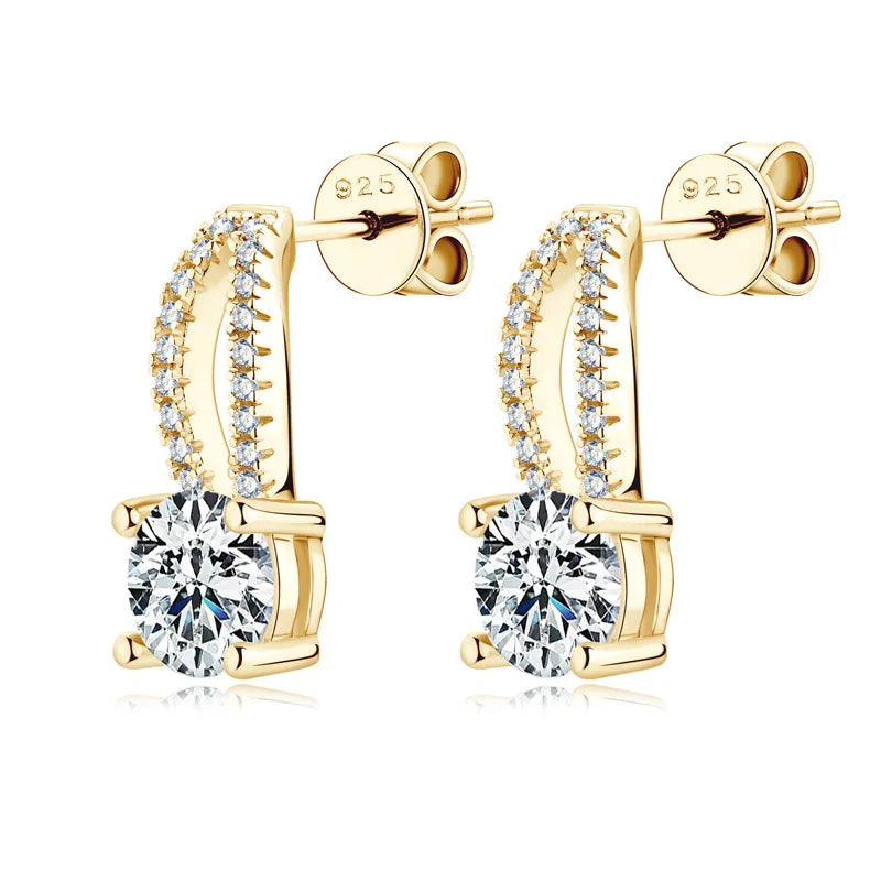 Wassertropfen Ohrringe | 925 Sterling Silber | Moissanit | 1 Karat | Multicolor