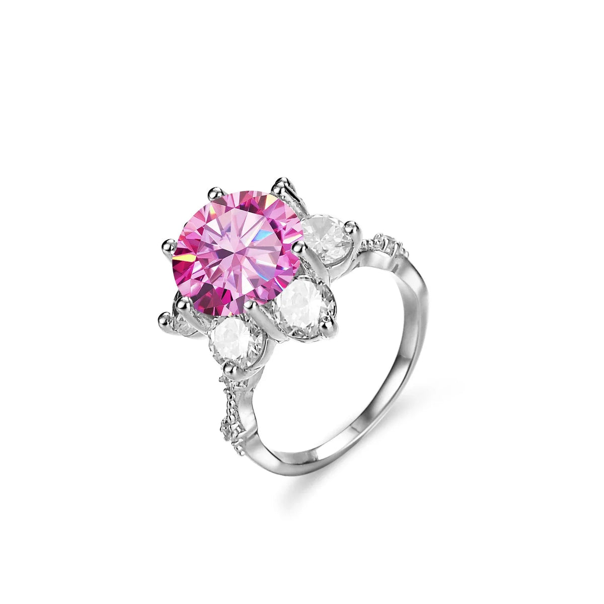 Leveyn Sonnenblumen-Ring – 925 Silber, Moissanit 5 CT, florales Design