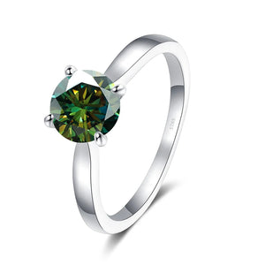 Solitär Ring – 925 Silber mit 2 CT Moissanit, runder Brillantschliff