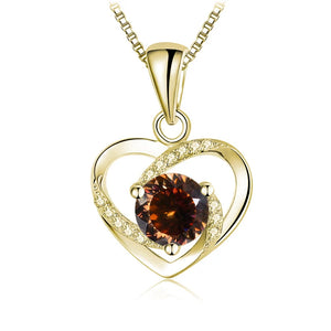 Herz Anhänger mit Moissanit | 925 Sterling Silber | Vergoldet | 1 Karat
