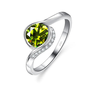 Twist-Ring – 925 Silber, Moissanit 1 CT, gedrehtes Banddesign