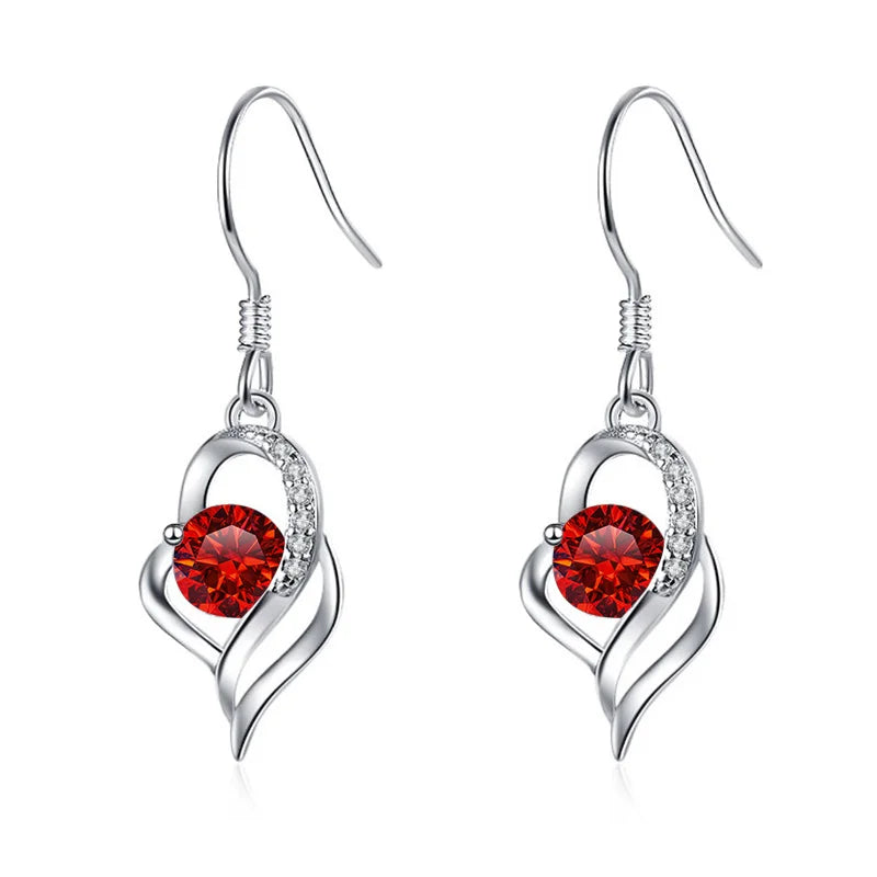 Tropfen Hängeohrringe | 925 Sterling Silber | Moissanit | 0,5 Karat | Multicolor | GRA