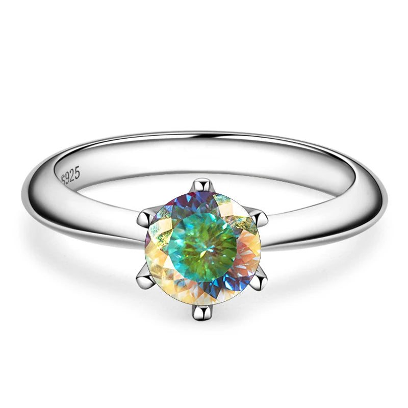 Butterflykiss Ring – 925 Sterling Silber, Moissanit 1 CT, 100-Facetten-Schliff