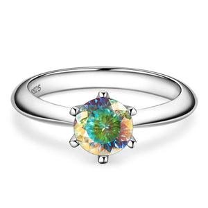 Butterflykiss Ring – 925 Sterling Silber, Moissanit 1 CT, 100-Facetten-Schliff