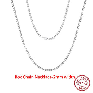 925 Sterling Silber Box Chain Halskette