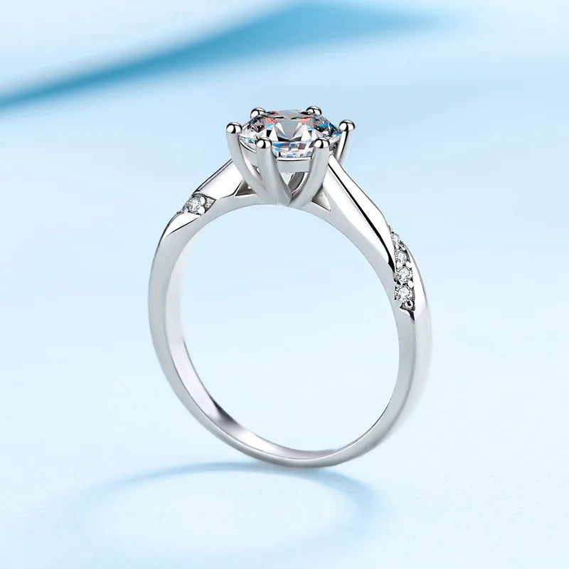 Jahrestag-Ring – 925 Silber, Moissanit 1 CT, größenverstellbar