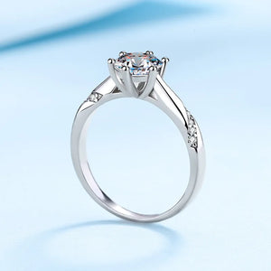 Jahrestag-Ring – 925 Silber, Moissanit 1 CT, größenverstellbar