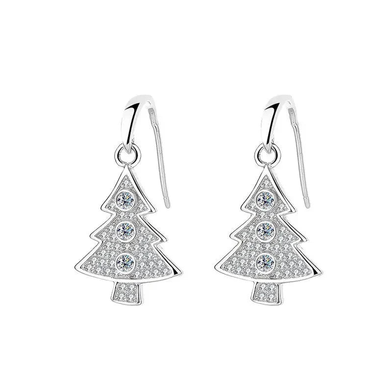 Weihnachtsbaum Ohrstecker – 925 Silber mit Moissanit