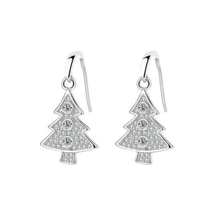 Weihnachtsbaum Ohrstecker – 925 Silber mit Moissanit