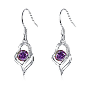Tropfen Hängeohrringe | 925 Sterling Silber | Moissanit | 0,5 Karat | Multicolor | GRA