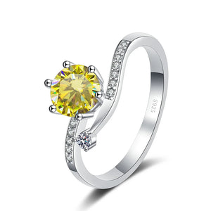 Lay Ring – 925 Sterling Silber, Moissanit 0,5–2 CT