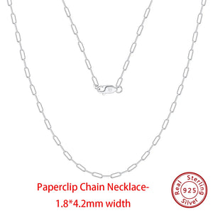 925 Sterling Silver Paperclip Chain Necklace