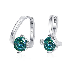Geometrische Ohrstecker | 925 Sterling Silber | Moissanit 100 Facetten | 1 Karat