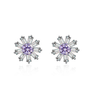 Gänseblümchen Ohrstecker | 925 Sterling Silber | Moissanit | 0,5 Karat | GRA-zertifiziert