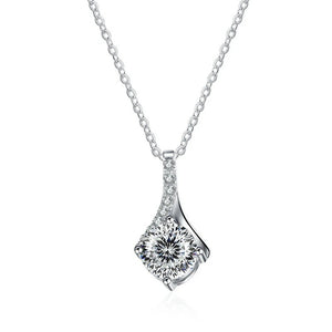 Runder Moissanit Anhänger | 925 Sterling Silber | 1 Karat | D-Farbe