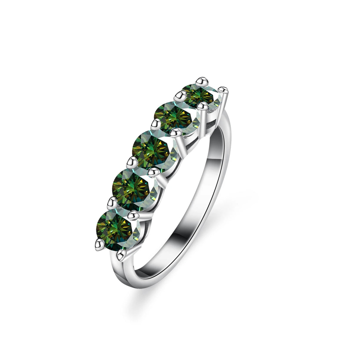 Geometrie-Ring – 925 Silber, Moissanit 1,5 CT, D-Farbe VVS1