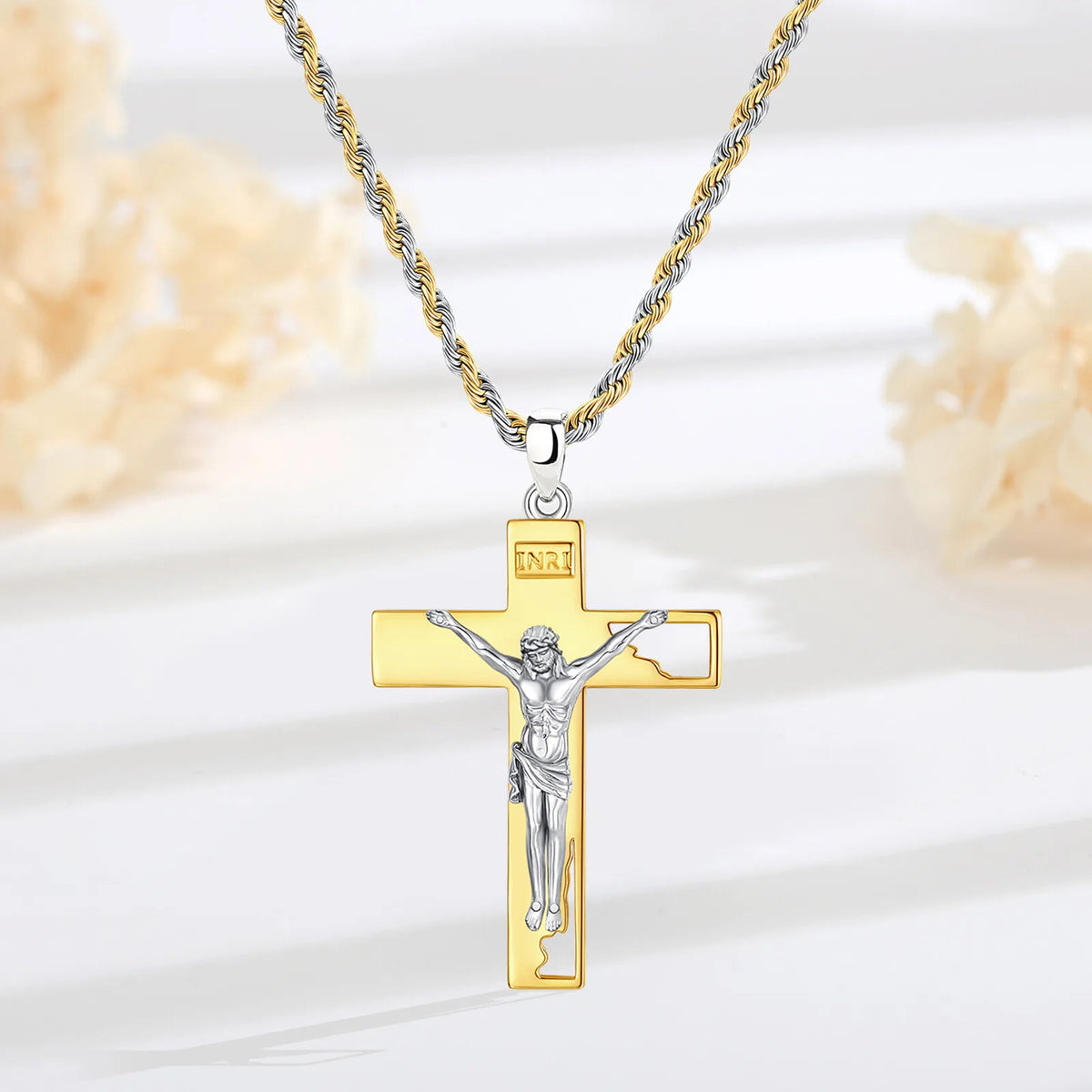 Crucifix Cross Pendant | 925 Sterling Silver | Gold-Plated