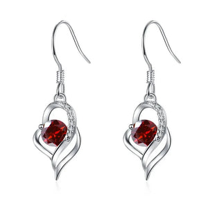 Tropfen Hängeohrringe | 925 Sterling Silber | Moissanit | 0,5 Karat | Multicolor | GRA