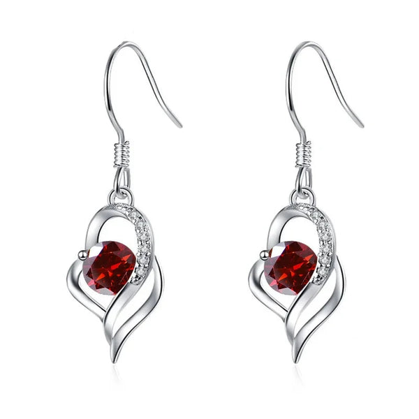 Tropfen Hängeohrringe | 925 Sterling Silber | Moissanit | 0,5 Karat | Multicolor | GRA