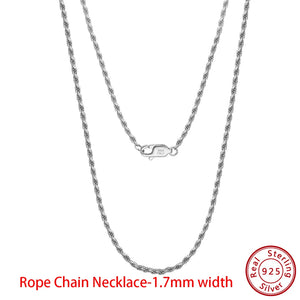 925 Sterling Silber Rope Chain Halskette
