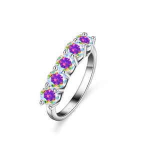 Geometrie-Ring – 925 Silber, Moissanit 1,5 CT, D-Farbe VVS1