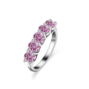 Geometrie-Ring – 925 Silber, Moissanit 1,5 CT, D-Farbe VVS1