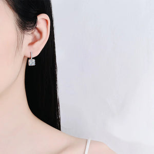 Moissanit Ohrstecker – 925 Silber, Princess Cut, mehrfarbig