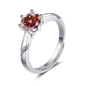 Jahrestag-Ring – 925 Silber, Moissanit 1 CT, größenverstellbar